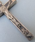 Large Vintage German Pectoral Crucifix Skull Crossbones Silver & Ebony — photo 3