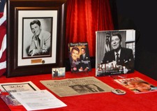 RONALD REAGAN Signed Autograph, COA, UACC RD#228, FRAME, BOOK, COINS, DVD, PAPER