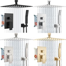 Luxury Shower Faucet Set Ceiling Shower Head Combo Set Wall Mounted Mixer Valve