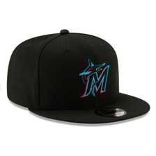 Brand New 9FIFTY Baseball Cap - MLB Miami Marlins Basic Black Snapback Hat