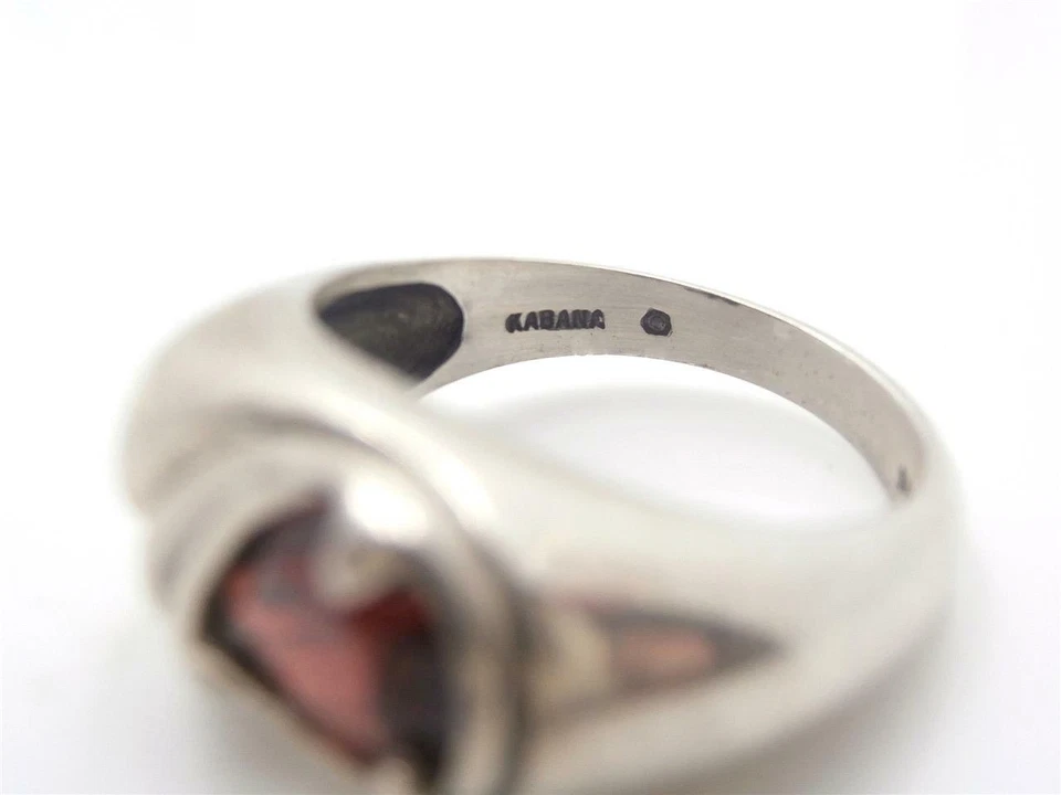 New Old Stock - KABANA 2.0ct Natural Pyrope Garnet NAUTILUS Sterling Silver Ring - Image 4 of 4