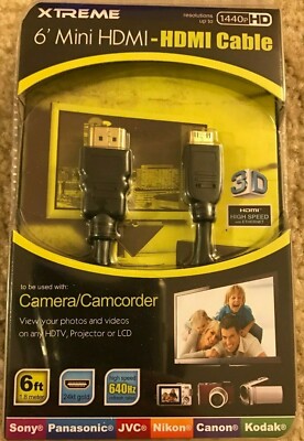 Xtreme Cables 6 Foot High Speed HDMI (Male) to Mini HDMI (Type C) Cable 24 kt BN