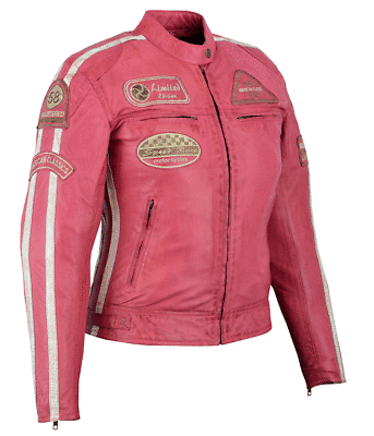manteau moto femme rose