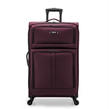 U.S. Traveler Anzio 30" Large Checked Softside Expandable Spinner Luggage - Red