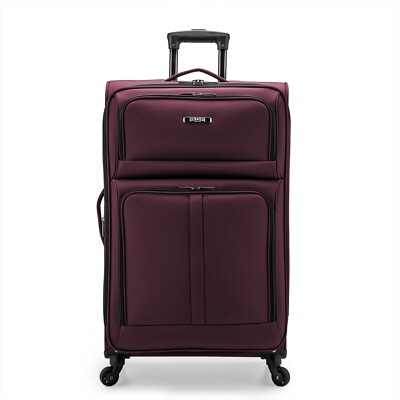 U.S. Traveler Anzio 30'' Large Checked Softside Expandable Spinner Luggage - Red
