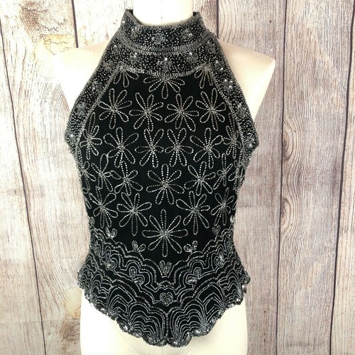 papell boutique evening beaded top,Save 