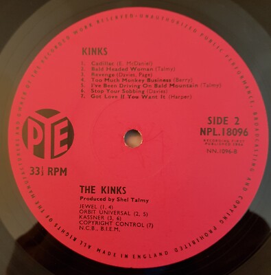 THE KINKS KINKS UK MONO 1964 1ST PRESS PYE NPL 18096 VINYL LP 33