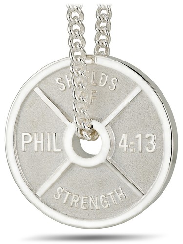 Sterling Silver Weight Plate-Phil 4:13 Shields of Strength - Picture 1 of 4