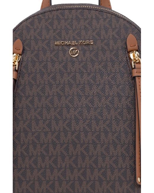 ?MICHAEL KORS BROOKLYN BACKPACK BROWN LOGO PYRAMID STUD  display picture 1
