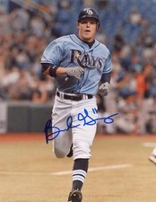 BRANDON GUYER TAMPA BAY RAYS SIGNED AUTOGRAPHED 1 DOG 8X10 PHOTO W/COA 
