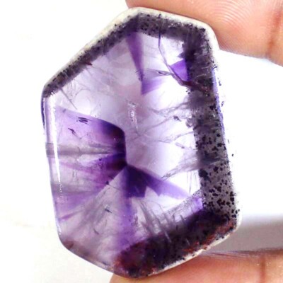 Translucent 86.60CT Natural Purple AMETHYST Slice Fancy Cabochon stone 33X48X5mm