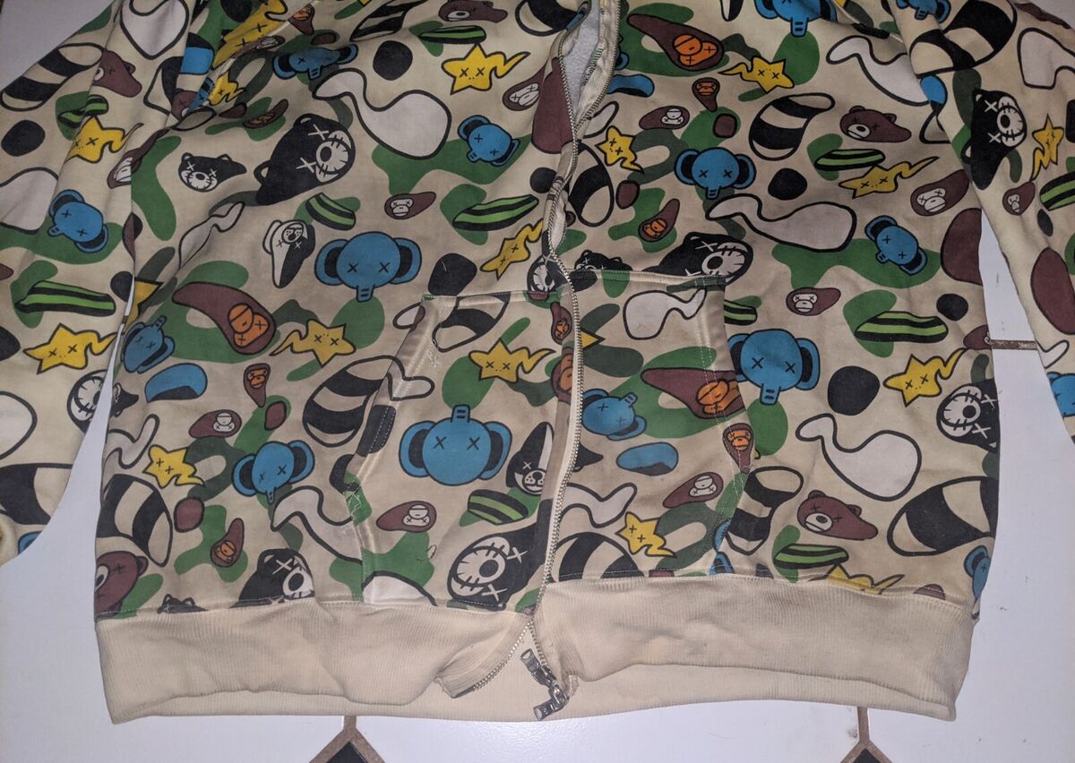 Original Bape Kaws Baby Milo Vintage Hoodie Aka Full Zip Original Bape Kaws Baby Milo Vintage Hoodie Aka Full Zip