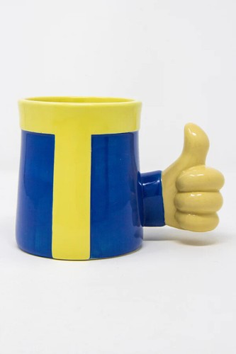 Fallout Vault Boy 111 Thumbs Up Mug Cup 16 oz Official Bethesda Sold Out NEW - Picture 2 of 2