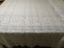 COPERTA MATRIMONIALE ARTIGIANALE  ALL'UNCINETTO  LAVORAZIONE A FILET -  NUOVA