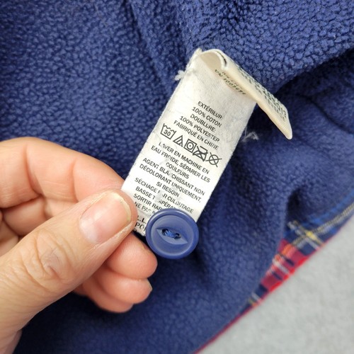 LL Bean Shacket Womens Medium Blue Plaid Flannel Shirt Fleece Lined Cabin Chore - Picture 6 of 12