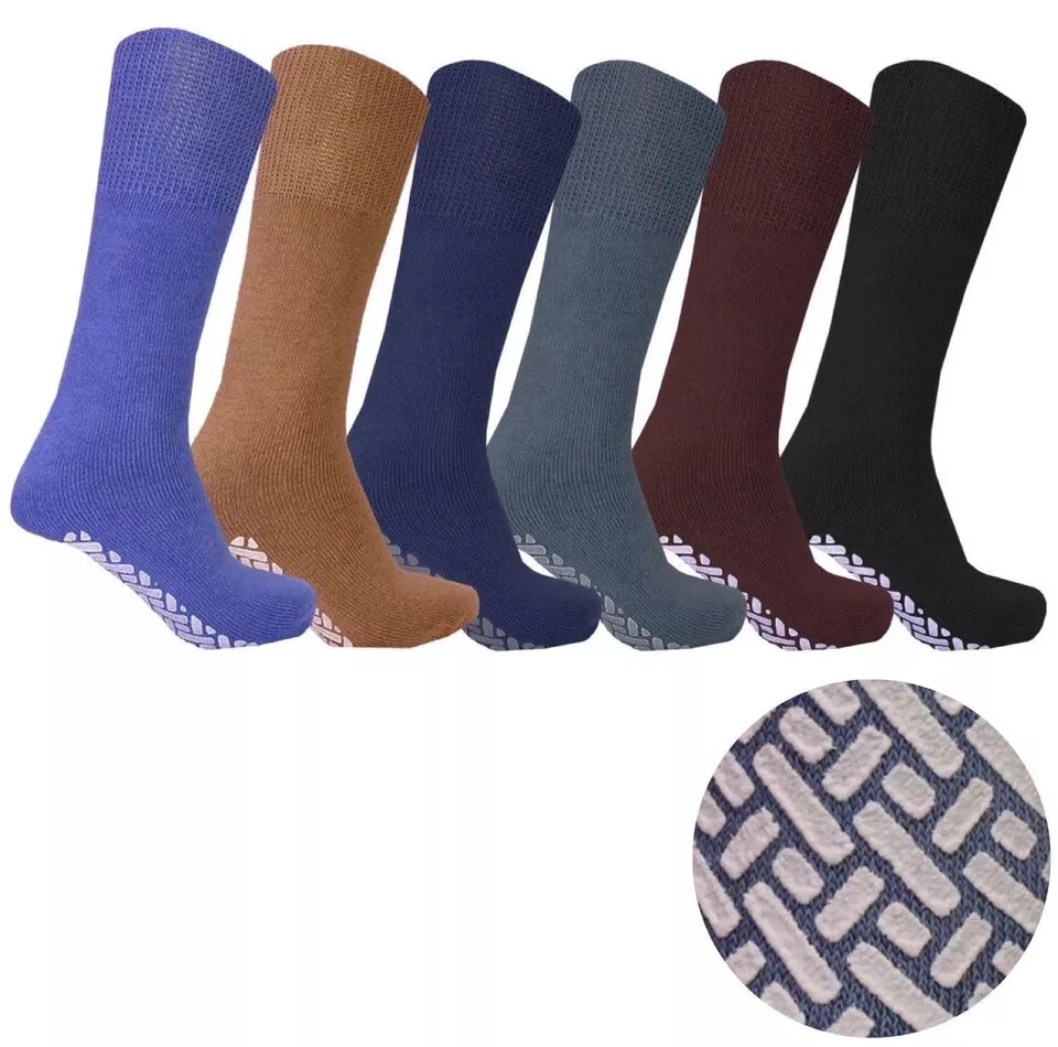 Wholesale lot Men Gripper Non Skid Diabetic Crew Socks Non Binding Loose Fit Top
Opens in a new wind