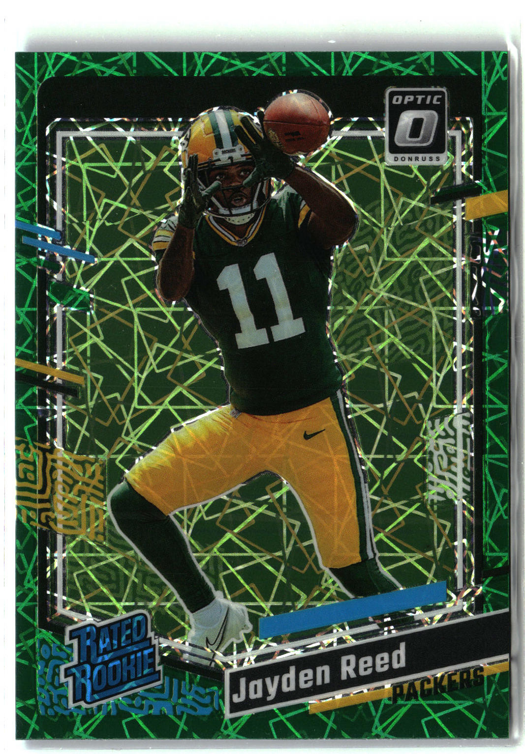 Jayden Reed 2023 Donruss Optic #239 Green Hyper Green Bay Packers Rookie