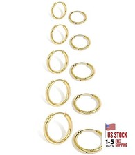 Small Gold Hoop Earrings Lightweight: Hinged 14K Gold - 6mm/7mm/8mm/9mm/10mm