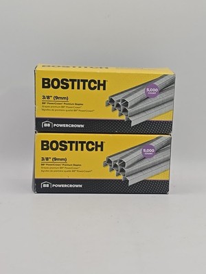 Bostitch Lot of 2 Boxes of B8 PowerCrown Premium Staples 3/8'' (9mm)Leg 5000/Box