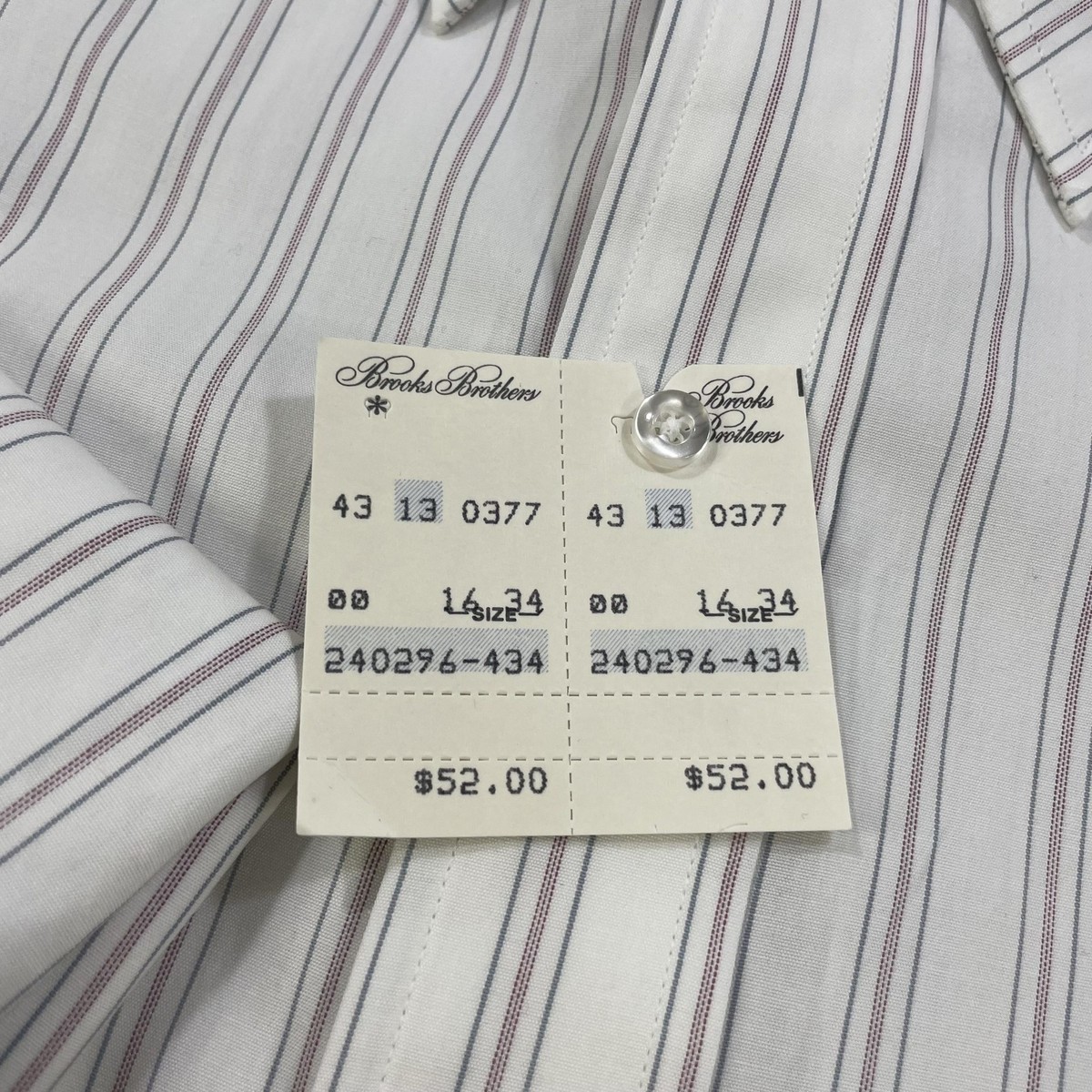 VTG Brooks Brothers Makers Dress Shirt Mens 16 34 White Striped