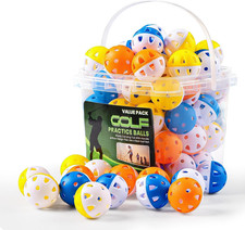Weighted Practice Golf Balls Plastic 50 Pack with Bucket Limited-Flight