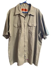 RED KAP Work Shirt 3XL Tan Great Condition
