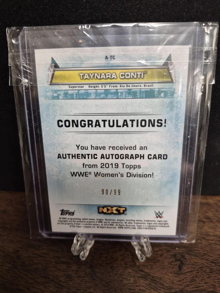 Tay Conti Taynara 2019 Topps WWE Women's Division Autograph Auto /99 AEW Guevara - Image 2 of 2