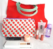 Clinique 8 Piece Set Remover All About Eyes Hydrating Jelly Tote Cosmetic Bag