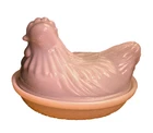 Vintage Milk Glass Hen on Nest Hazel Atlas 1950s Covered Dish Chicken Farmhouse