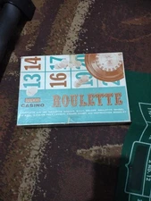 Vintage Roulette Wheel And Felt W Wheel Ball By H Baron Co 1960's Casino Game