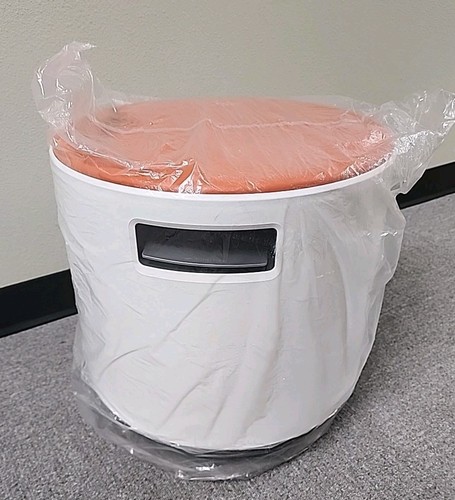 Turnstone Buoy by Steelcase Adjustable Height Rocking Stool White/ Tangerine