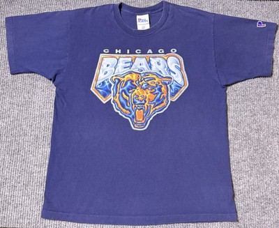 Vintage 90s Chicago Bears Shirt Mens Large Pro Player Single Stitch NFL 3D Blue