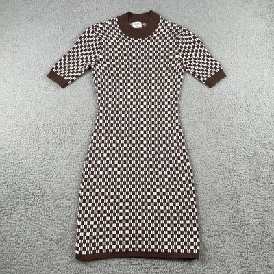 Abercrombie & Fitch XXSP Knit Bodycon Checkered Dress Ultra Soft EUC