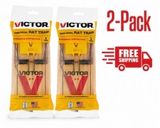 Victor M205 Rat Traps Reusable Wide Pedal Wood Snap 7" x 3.25", 2-Pack, NEW