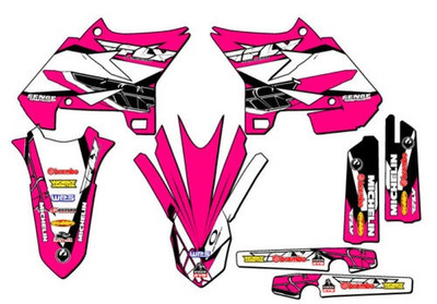2002-2004 Für UFO Restyle YZ 125 13 Fly Pink Senge Grafiken Set Kompatibel