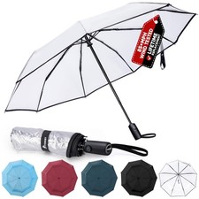 Windproof Compact Travel Umbrellas for Rain and Sun, Withstands 85MPH Winds A...