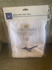 MIZUNO NEW Retro Stripe White Caddy Towel 42"Plush BIN 15.00
