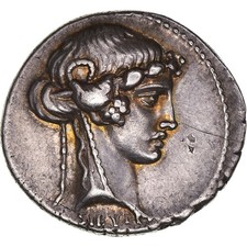#1021382 Manlia, Denarius, 65 BC, Rome, Pedigree, Silber, SS+, Crawford:411/1b