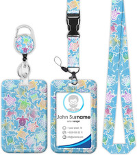 Sea Turtle Badge Holder with Lanyard, Lanyards for ID Badges Women, Cute Badge R