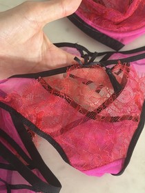 Agent Provocateur Vintage Megan Pink Bra Thong Garter Belt Set ~32dd / Small