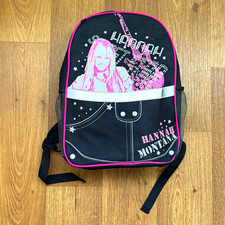 Vintage Y2K Disney Channel Hannah Montana Black Pink Polyester Backpack Zip