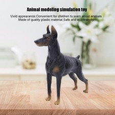 Simulation Animal Model Children Early Education Dog Statue Toy Black Doberman