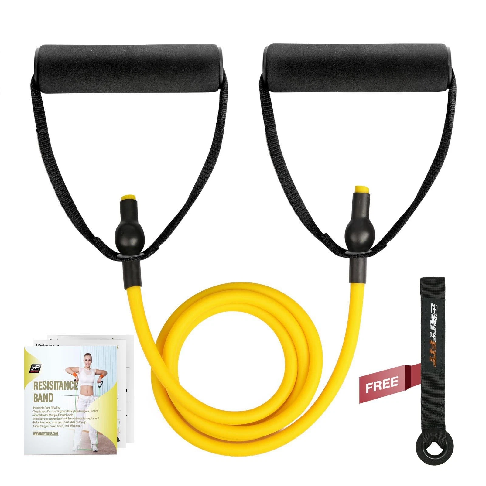 Resistance Exercise Band 4ft with Comfortable Handles - Ideal for Physical