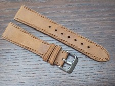 Cinturino  Artigianale Marrone 20mm Pelle Bovina Fibbia 16 mm  (201616)