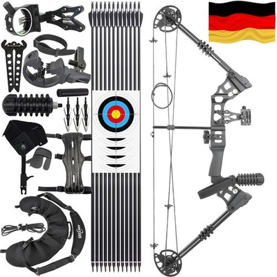 Compoundbogen Pfeile Kit 20-70lb Adjustable 320FPS Aluminium Jagdbogen Sport