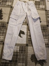 New Size 164-170 13y-14y White Cargo Pants