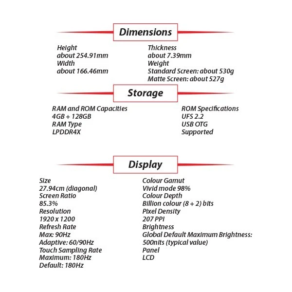 (Wi-Fi+4G) OPPO Pad SE LTE 4GB+128GB BLUE Bluetooth Octa Core Android PC Tablet - Image 3 of 4