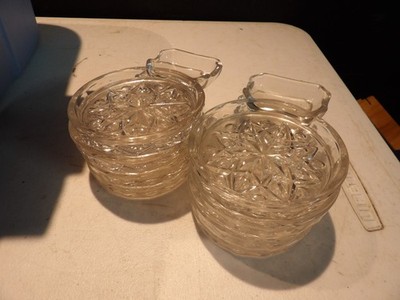 E8969 - imperial cape cod glass coaster with spoon rest/ashtray - set of 8