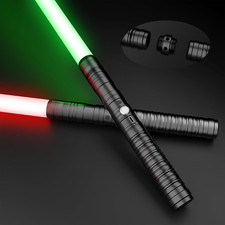 Lightsaber, Metal Hilt Dueling Light Sabers RGB 16 Color FX Sound Doubled Blade