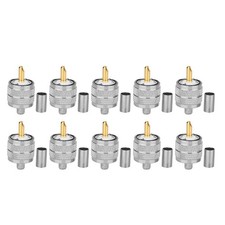 10Pcs UHF PL-259 Male Crimp Connectors For RG58 RG142 LMR195 Type Coax Cable